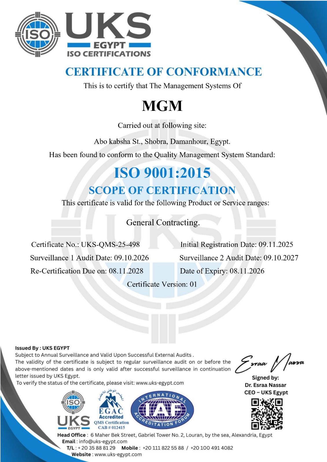 ISO 9001 Egypt